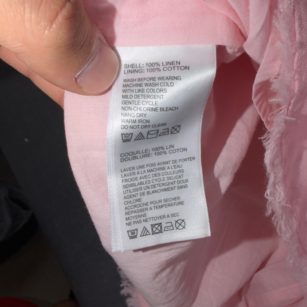 Tommy Bahama Two Palms Ruffle Shift Dress Pink Linen SW621161 Womens XS - Picture 8 of 11